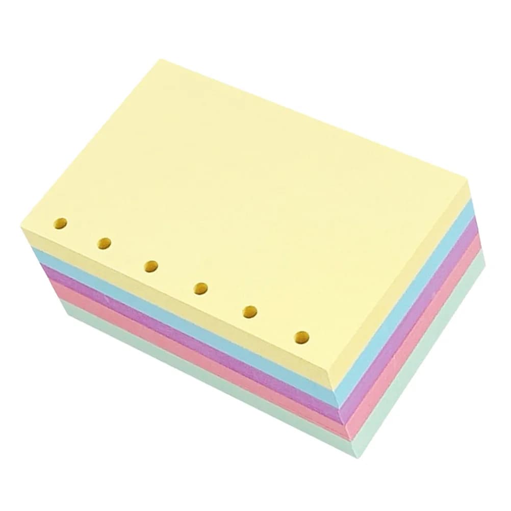 250 Fogli di Carta Colorata a 6 Fori per Quaderni a 6 Anelli, Organizer, Diari, Divisori per Archivio Scolastico con Linguette