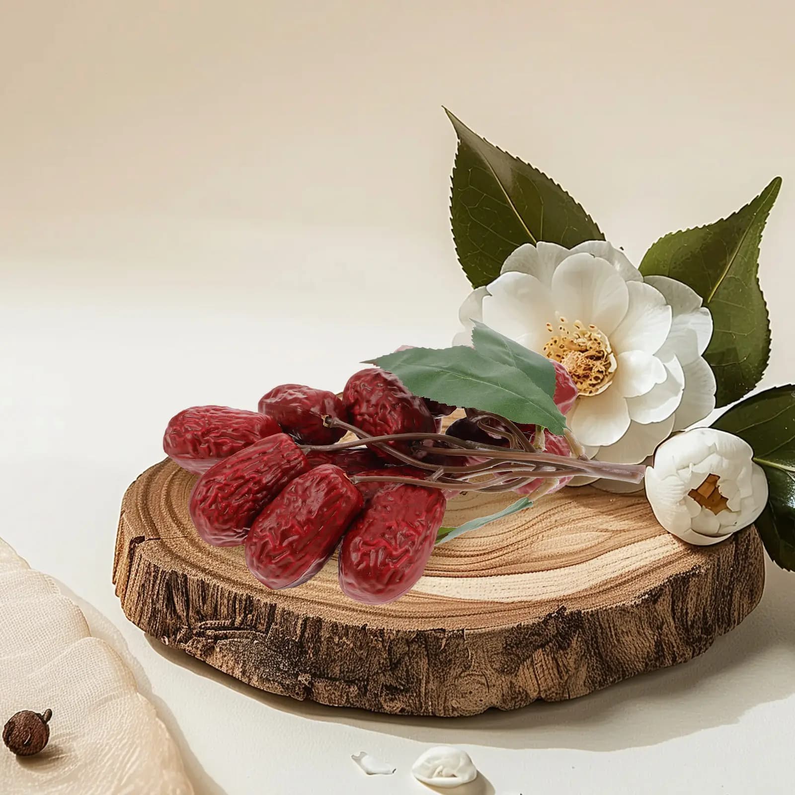 Artificial Jujube Decoration String Lifelike Red Dates Fake Fruit for Home Party Crafts Ornaments Realistic Dried Jujube Display