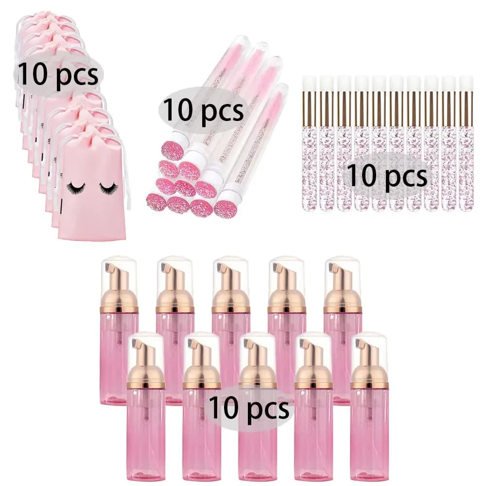 20/40PCS Vestito 60ML Pompa Vuota Bottiglia Ciglia Shampoo Cura Strumento di Trucco Viaggio Schiuma Dispenser Bottiglia di Plastica Detergente Sapone Cura