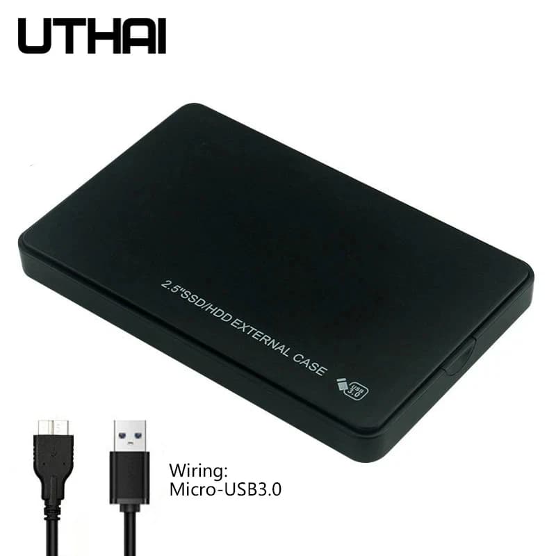 Custodia per disco rigido esterno, USB 3.0, SATA II, III, supporta custodia per HDD mobile ad alta velocità fino a 6 TB con cavo, T43, 2,5 pollici