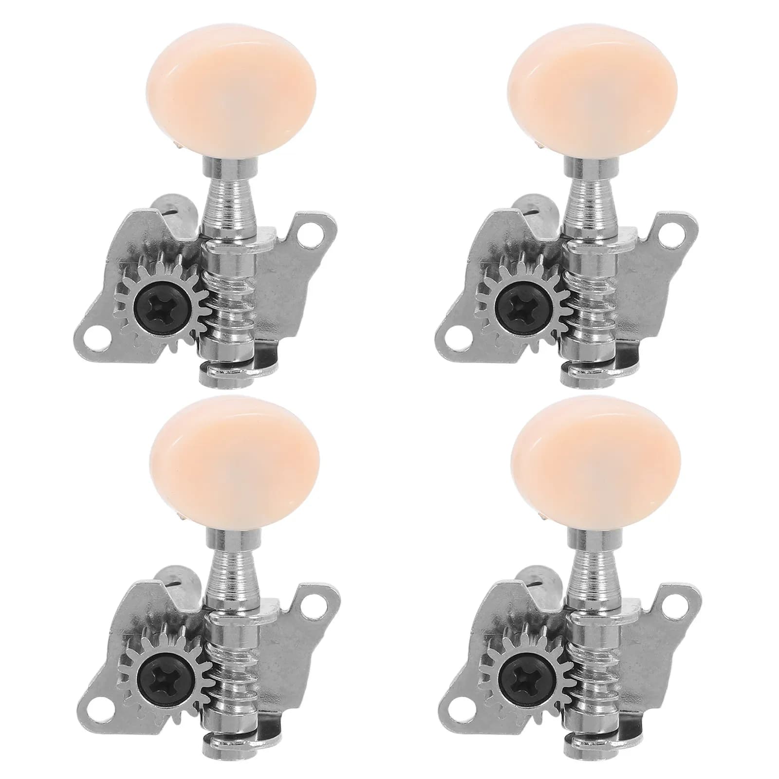Set di 4 Piroli di Accordatura per Ukulele (2R2L) in Acciaio Corto, Meccaniche a Ingranaggio Singolo per Chitarra Acustica, Regolazione Precisa delle Corde