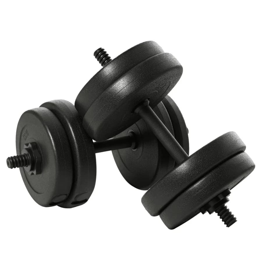 Set di manubri regolabili da 2 x 22 libbre per esercizi di allenamento fitness con pesi, attrezzature per palestra a casa, coppia nera