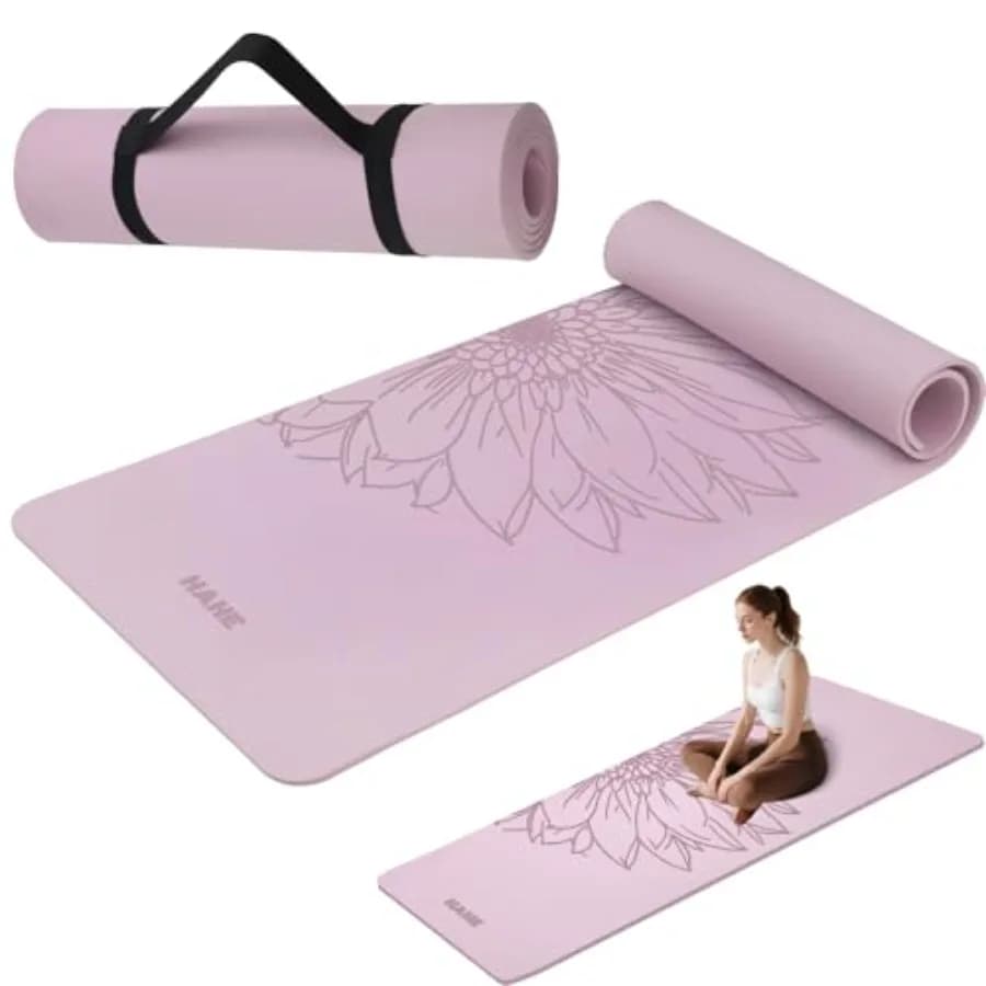 Tappetino Yoga Spesso 8MM, 1/3", Ecologico in POE Antiscivolo, Alta Resilienza e Assorbimento degli Urti, Antistrappo e Resistente al Sudore