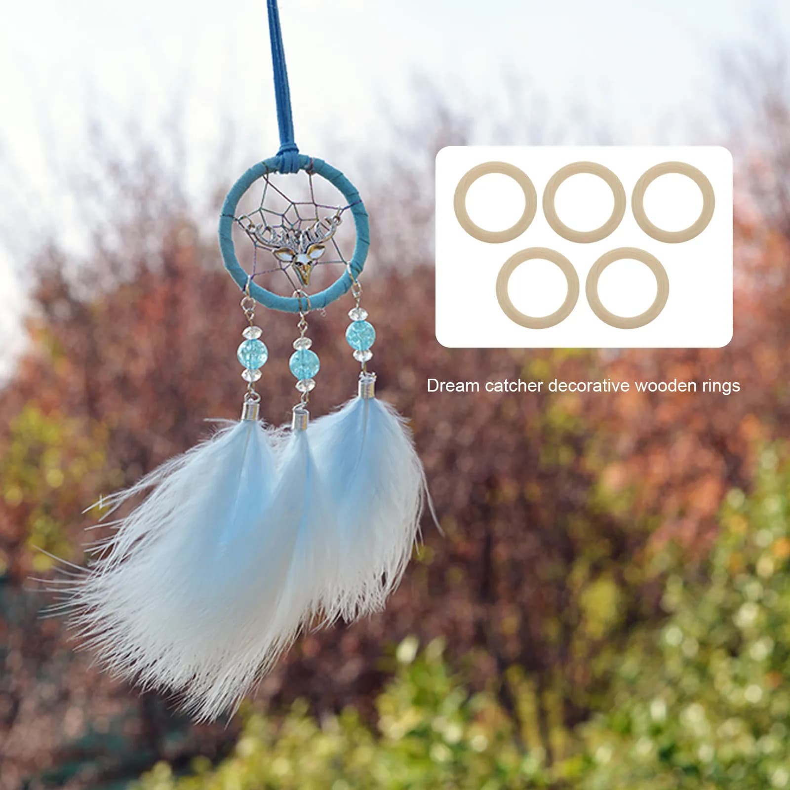 5Pcs Solid Wood Rings Natural Color 100Mm Unfinished Smooth Wooden Circles for DIY Crafts Dream Catchers Bags Ornaments DIY