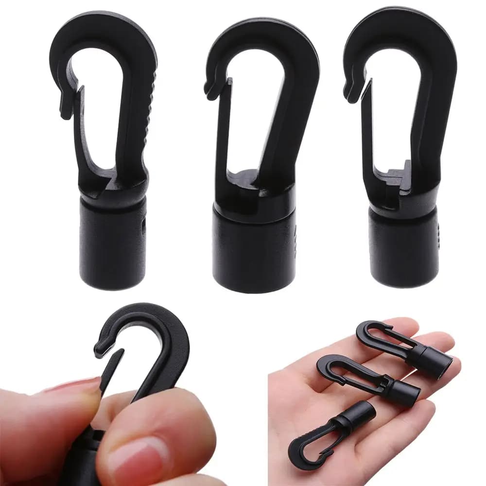 Shock Tie Boat Kayak Accessori Clip in plastica POM Fibbia per corda Corde elastiche Fibbie Cinghie per stendibiancheria Ganci Gancio per tenda da campeggio