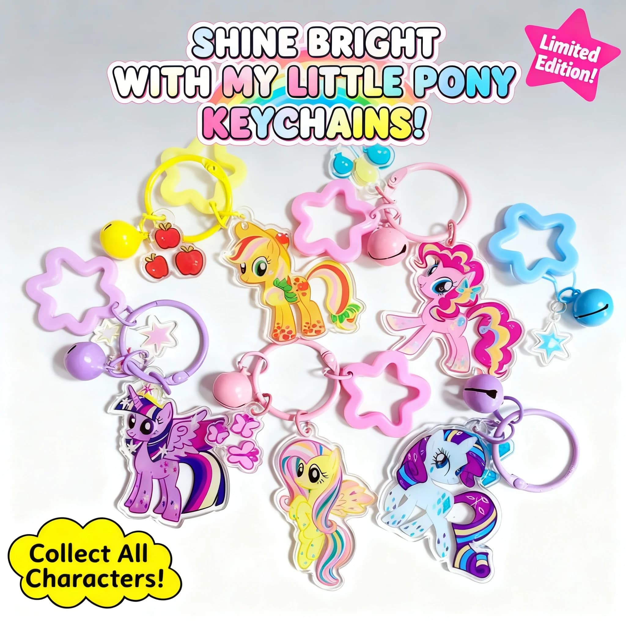 Portachiavi Anime Kawaii Unicorno, Anello Portachiavi alla Moda per Ragazze, Ciondolo per Chiavi Auto e Zaino, Nuovo Accessorio Decorativo per Borse, Giocattolo Regalo Carino