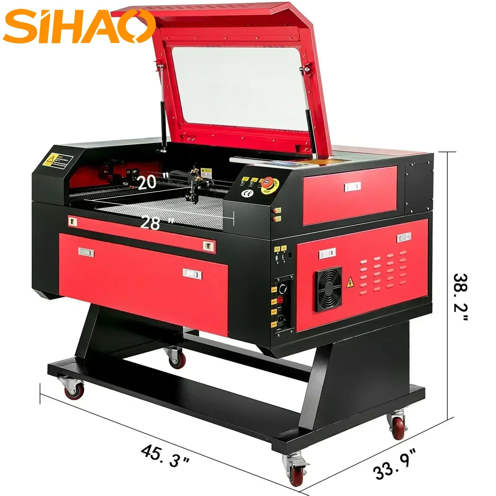 Macchina per incisione laser SIHAO 60W 750 110V Stampante per taglierina per incisione laser a doppio canale per fresatura di legno acrilico