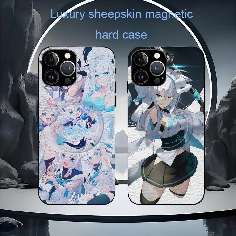 Shirakami Fubuki Popular Phone Case For iPhone 17 16 15 14 13 12 11 Plus Pro Max High-end Luxury Magsafe Sheepskin