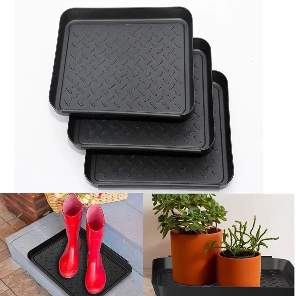 Vassoi per tappetino per scarpe resistenti multiuso da 3 pezzi, vassoi per tappetino per scarpe resistenti, vassoio portaoggetti, ciotola per cani, ciotola per gatti, trappola per fango per proteggere il pavimento