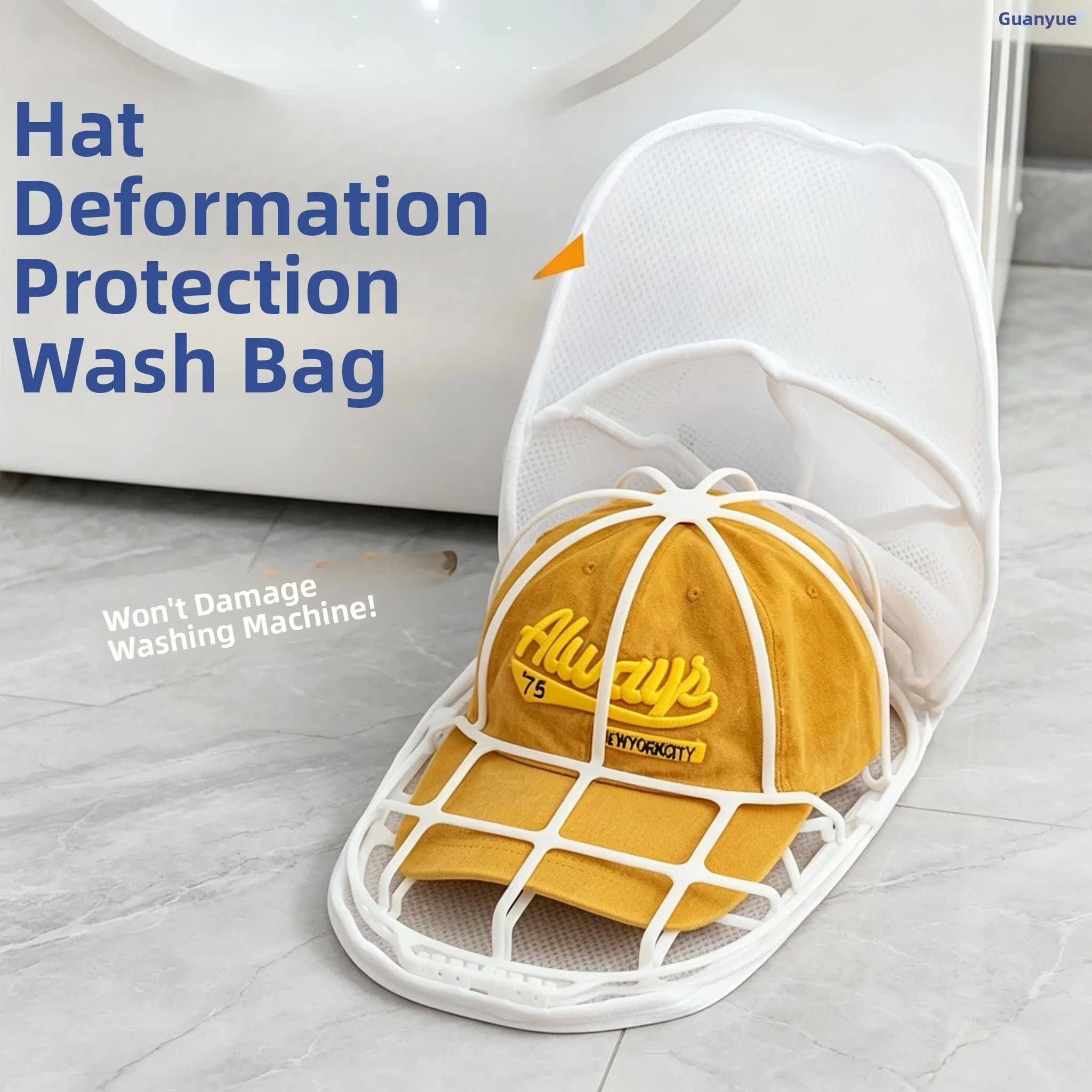 Sacchetto per Lavaggio Cappelli da Baseball Anti-Deformazione, Supporto Speciale per Lavatrice, Borsa per Lavaggio Sicuro e Organizzazione Domestica