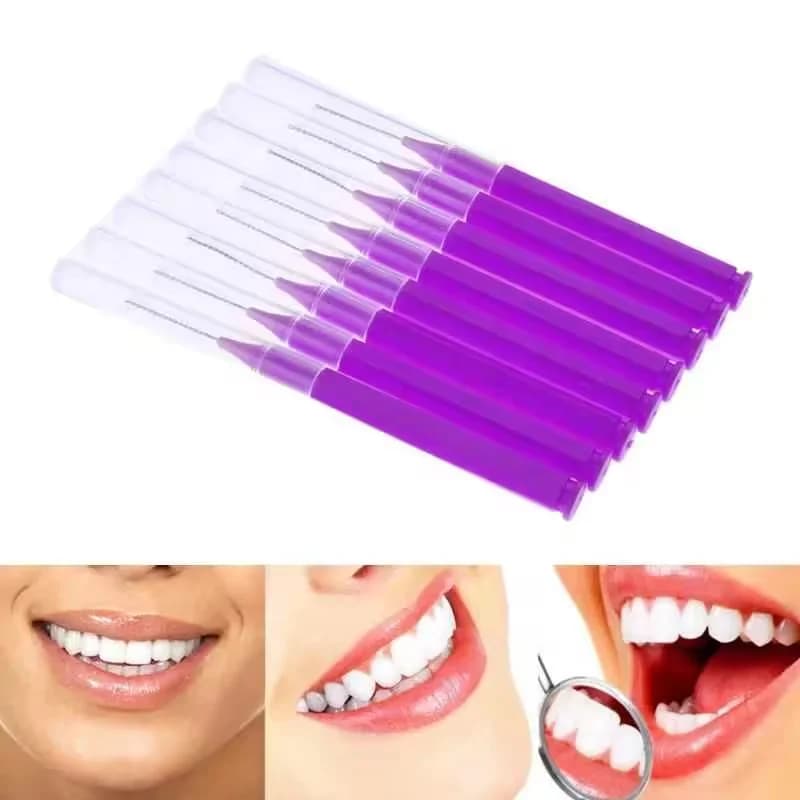 20 pz/pacco Spazzola di Pulizia Interdentale Denti Gap Cleaner Usa E Getta Spazzola Interdentale Stuzzicadenti Bretelle Gap Pulizia Filo Interdentale