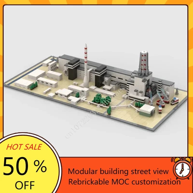 1488PCS Power plant MOC Creativo vista stradale Modello Puzzle personalizzati Architettura Educazione fai da te Modello di assemblaggio Giocattoli di compleanno Regalo