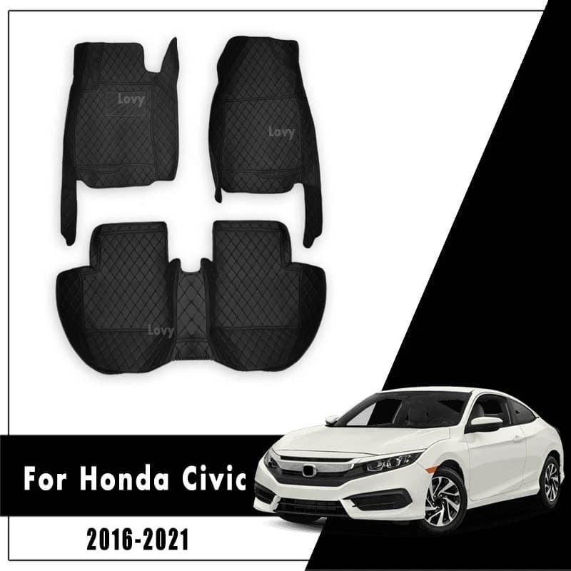 Car mats for Honda CIVIC 10th Sedan 2021 2020 2019 2017 2016 interior accessories Auto carpet waterproof vehicle