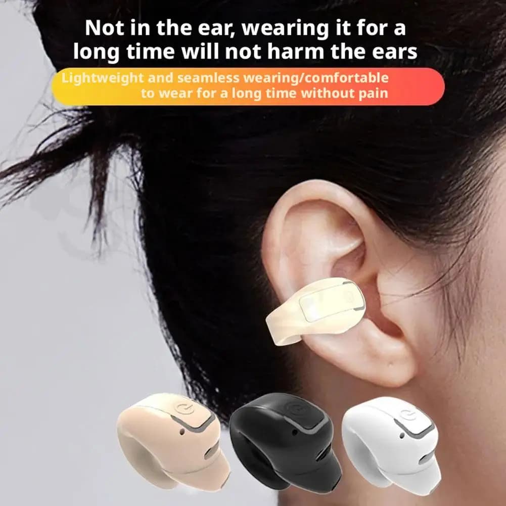 Bluetooth Wireless Headphones, Hands-Free TWS HIFI Stereo, Single Ear Clip, 9D Space Stereo Sound with Microphone