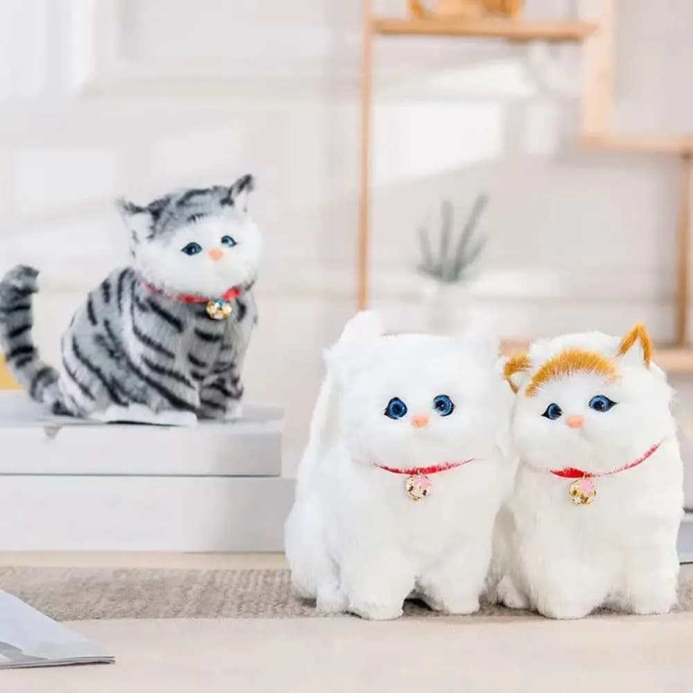 Peluche gatto di simulazione soffice Gatti di peluche comodi e carini con bambola di peluche imitazione gatto creativo del fumetto