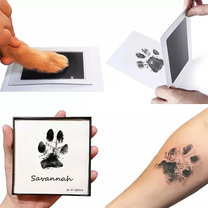 Kit di inchiostro per stampa zampa di cane gatto Pad Sicuro Non tossico Impronte di bambini Doccia per neonati Impronta di mani Facile fai da te Tocco pulito Senza inchiostro Ricordo per animali domestici