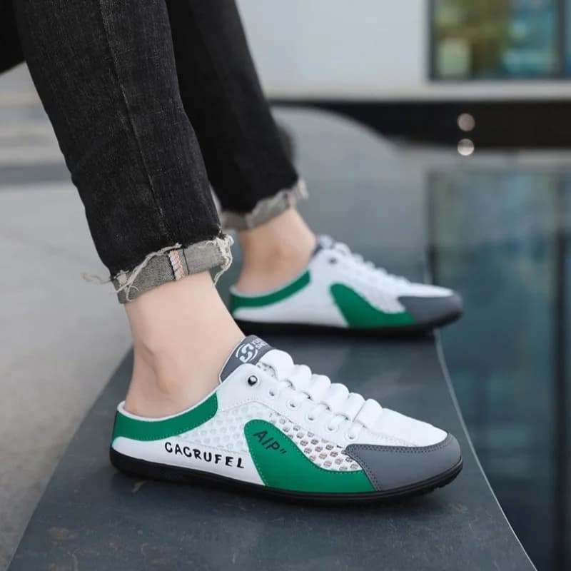Men's Shoes,summer Outdoor Shoes for Men,casual Beach Sneakers,hollowed Out Driving Half Slippers,Concise Comfort Men's Slippers