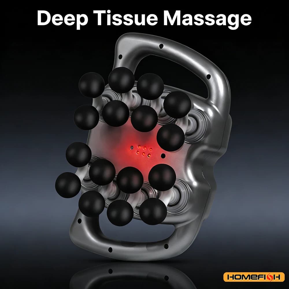 Professional 16-speed percussion massager with powerful motor and multiple heads for neck, shoulders, waist and body