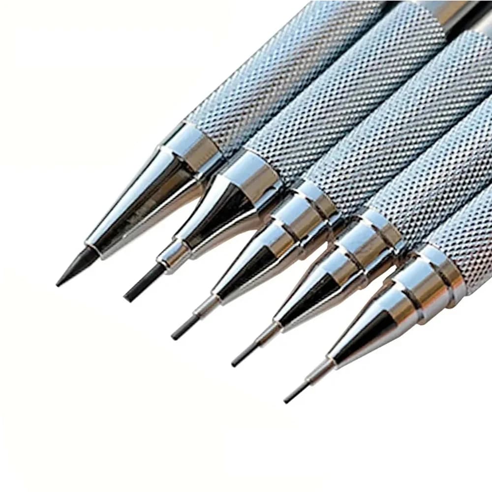 High quality 0.5/1.3/2.0 drawing engineering activity pencil, metal marker pen in black, drawing automatic pencil set stationery