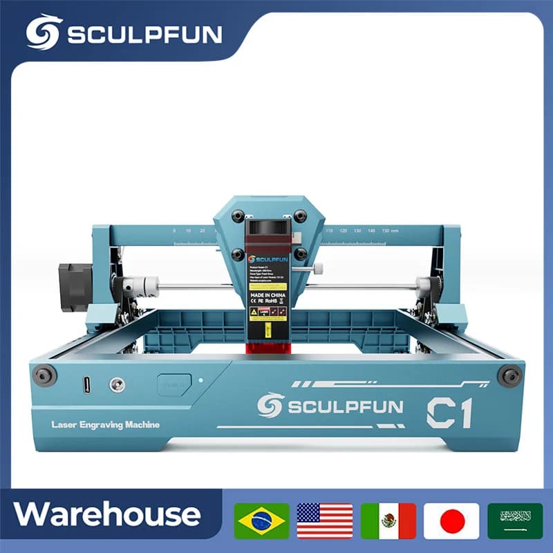 Sculpfun 3W C1 Mini Laser Engraver Portable Laser Engraving Machine Ultra Fine Spot With 150*130mm Engraving Area