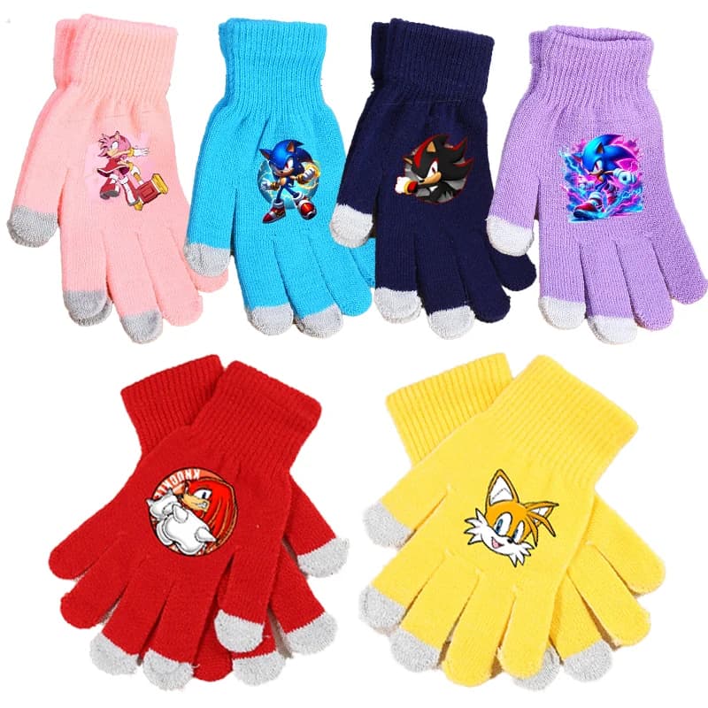 Game Shadow Glove Boy Girl Cartoon Knitted Gloved Amy Rose Child Winter Fashion Outdoor Cycling Accessories Kids Birthday Gift