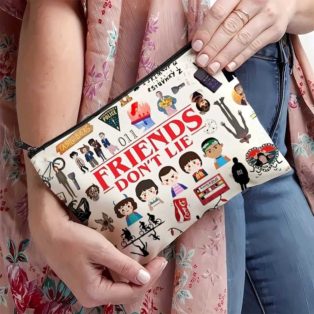 A TV program makeup bag: cute multifunctional bag with zipper for woman, bag to store jewelry, small bag to store perfect travel hinge jewelry