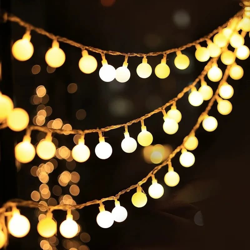 Luci a stringa a LED a forma di globo, luci decorative a sfera piccole, alimentate tramite USB, impermeabili per camera da letto e patio