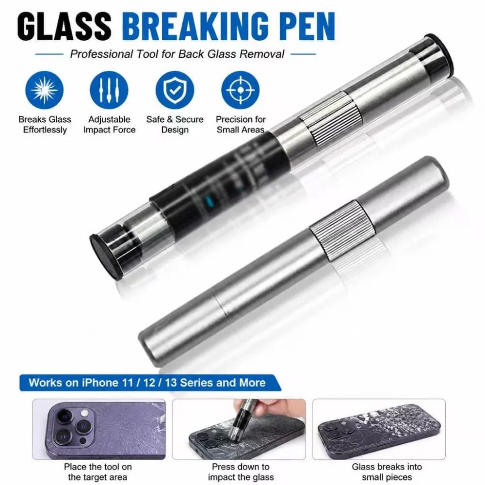 Penna per esplosione dello schermo del telefono cellulare Lente della fotocamera Copertura posteriore in vetro Penna per esplosione Strumento per la rimozione dei graffi dello schermo a prova di esplosione