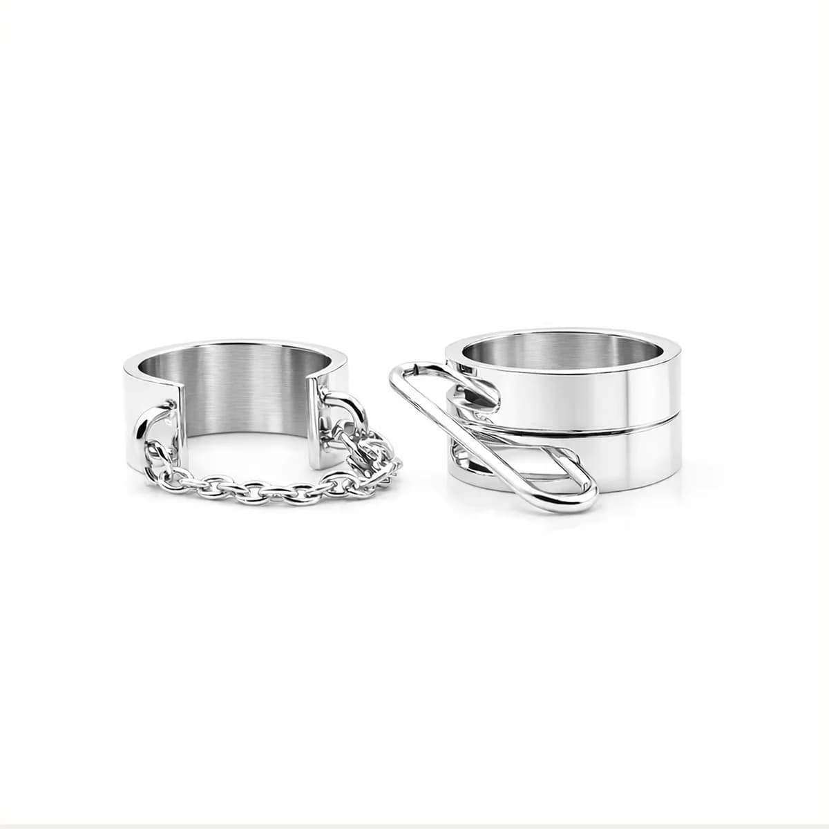 Anello a catena Street Hip Hop, minimalista, aperto, da indice, unisex, stile punk rock, gioielli cool, anelli impilabili per uomo e donna, idea regalo