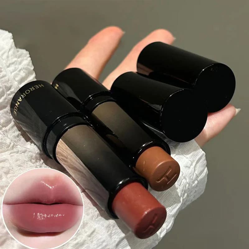 Red-Brown Lip Waterproof Moisturizing with Mirror Effect, Long Life Natural Glossy Lip, Valentine's Day Gift