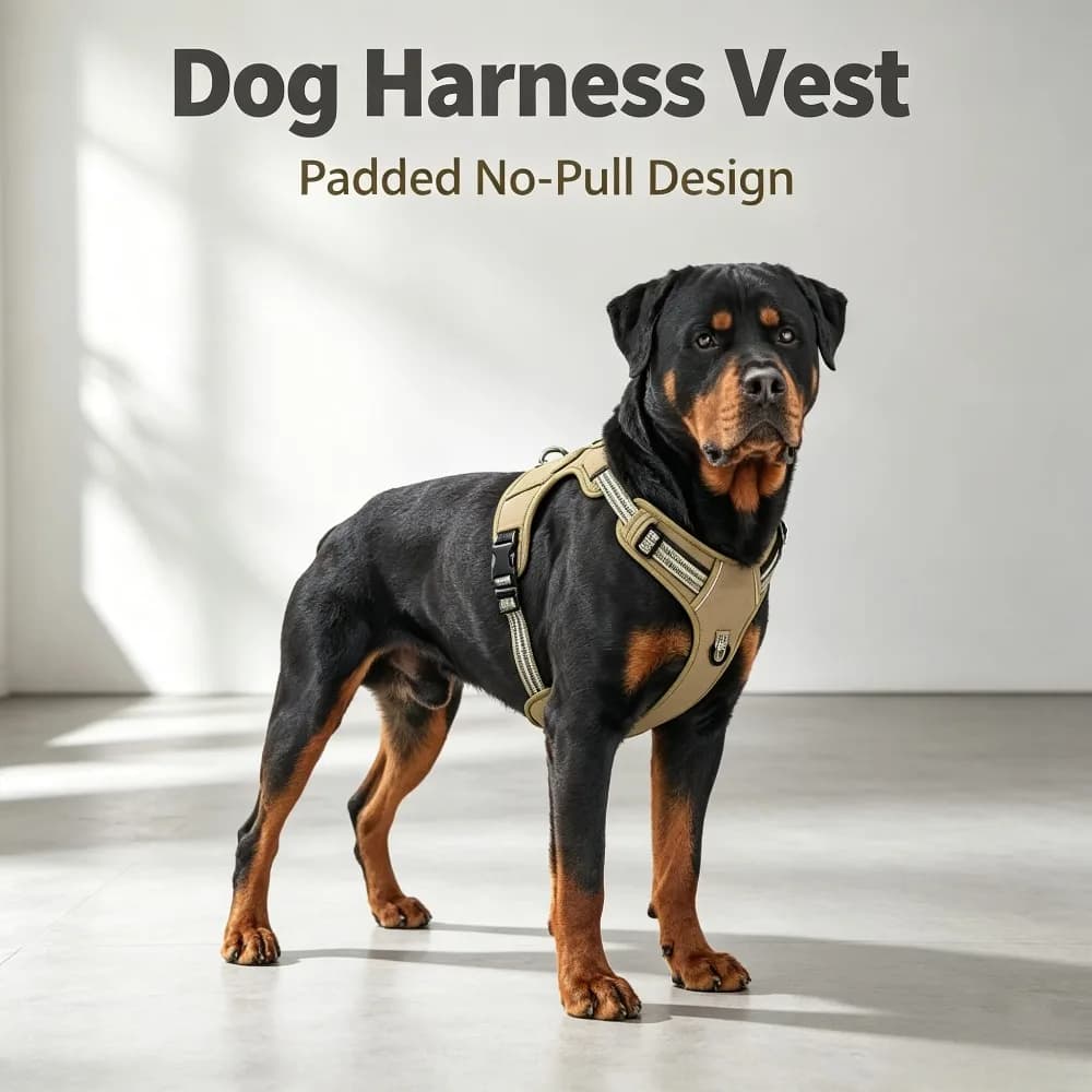 Military Tactical Dog Harness No Pull Large Dog Reflective Straps Durable Vest with Control Handle Training Walking Pet Gear