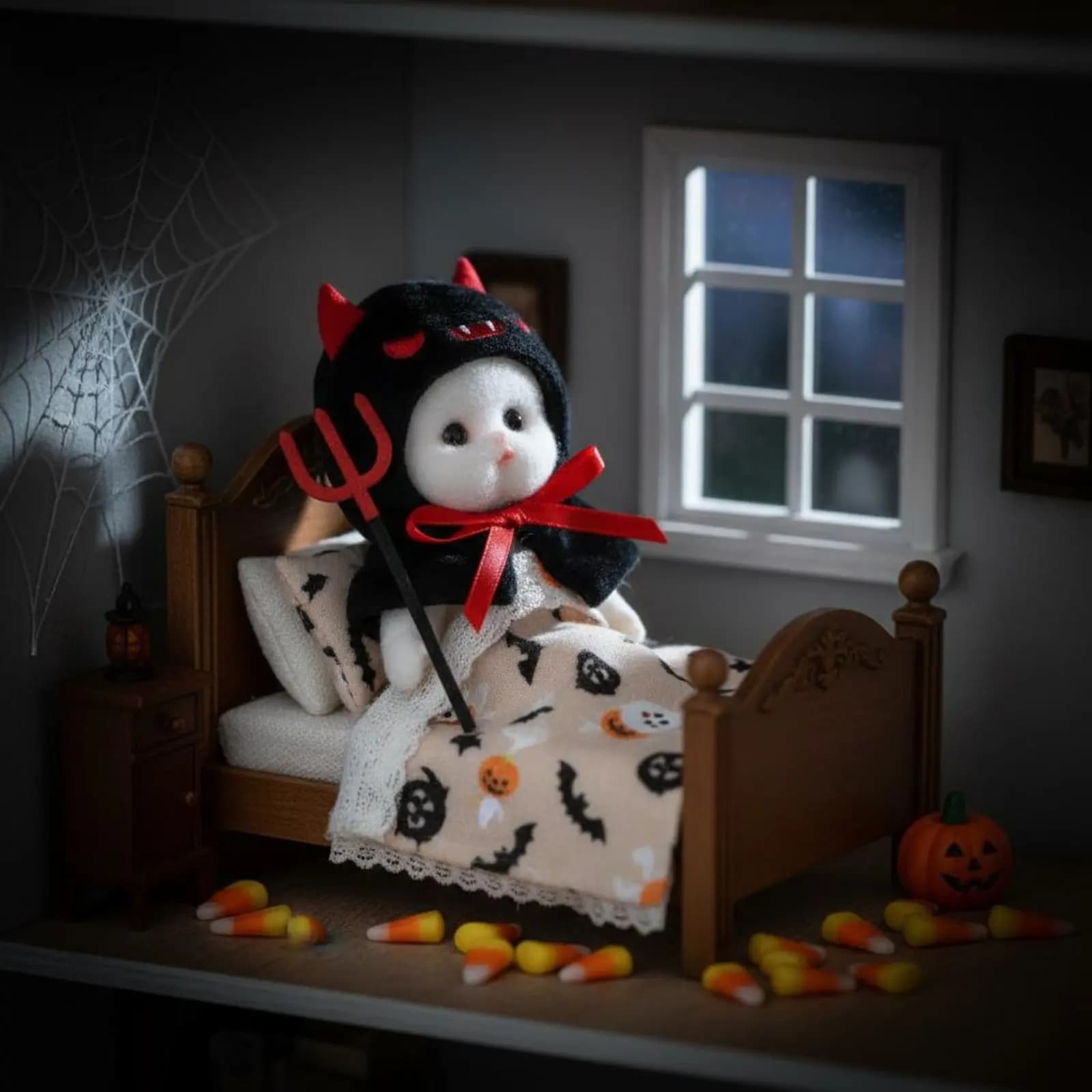 Costume di Halloween per Peluche, Design Carino, Vestito da Diavolo per Bambole, Mantello con Cappuccio in Materiale Morbido
