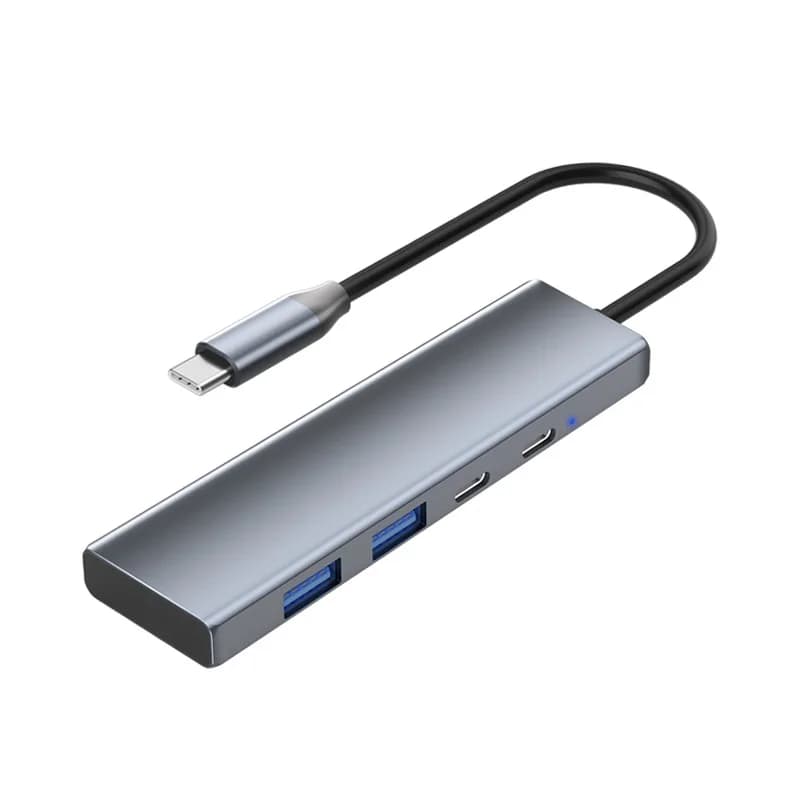 Docking station di tipo C Hub USB 3.2 Adattatore splitter uno a quattro Convertitore hub 10G Interfaccia USB 2.0 in lega di alluminio