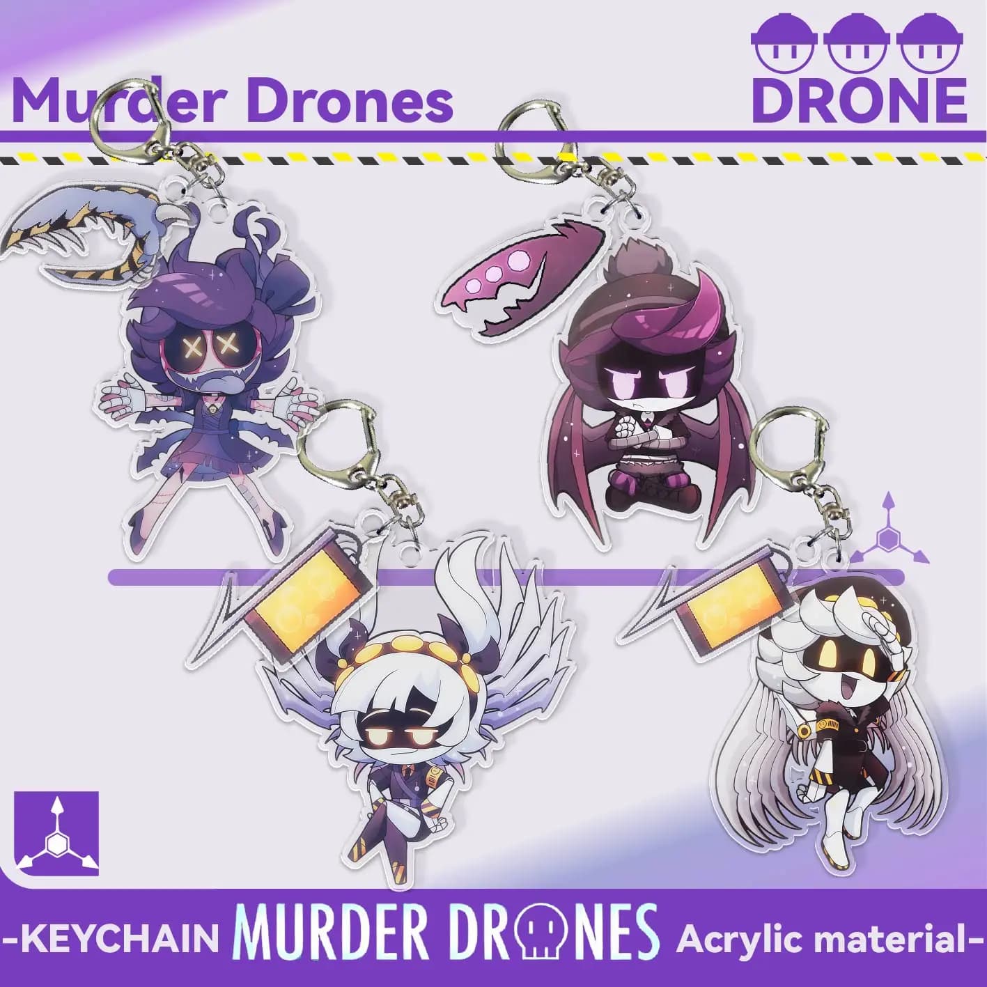Portachiavi Murder Drones, Portachiavi Acrilico 2D con Effetto Scuotibile, Ciondolo Scuotibile, Charm per Borsa, Decorazione da Scrivania KpopIdol, Regalo di Compleanno per i Fan