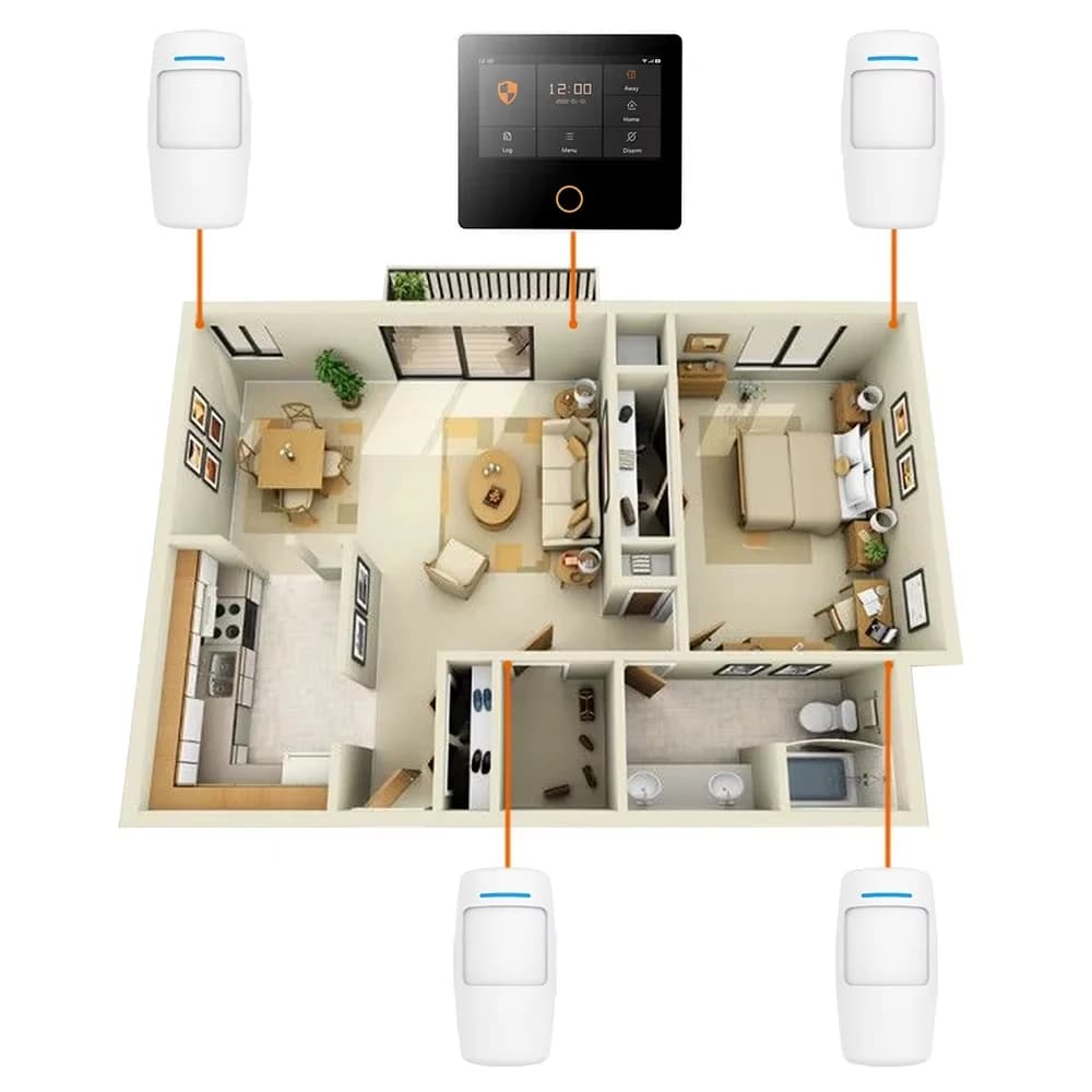Sensore di Fumo Wireless, Allarme Magnetico per Porte, Rilevatore di Perdite d'Acqua, Accessori RFID per Pannello di Allarme Domestico Nocclili 433MHz