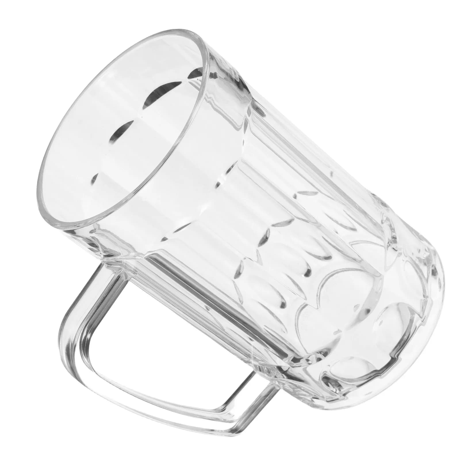 540Ml Acrylic Beer Mug Premium Heavy Duty Plastic Beer Cup with Handle Household Water Juice Soda Coffee Cup for Bar Drinkware