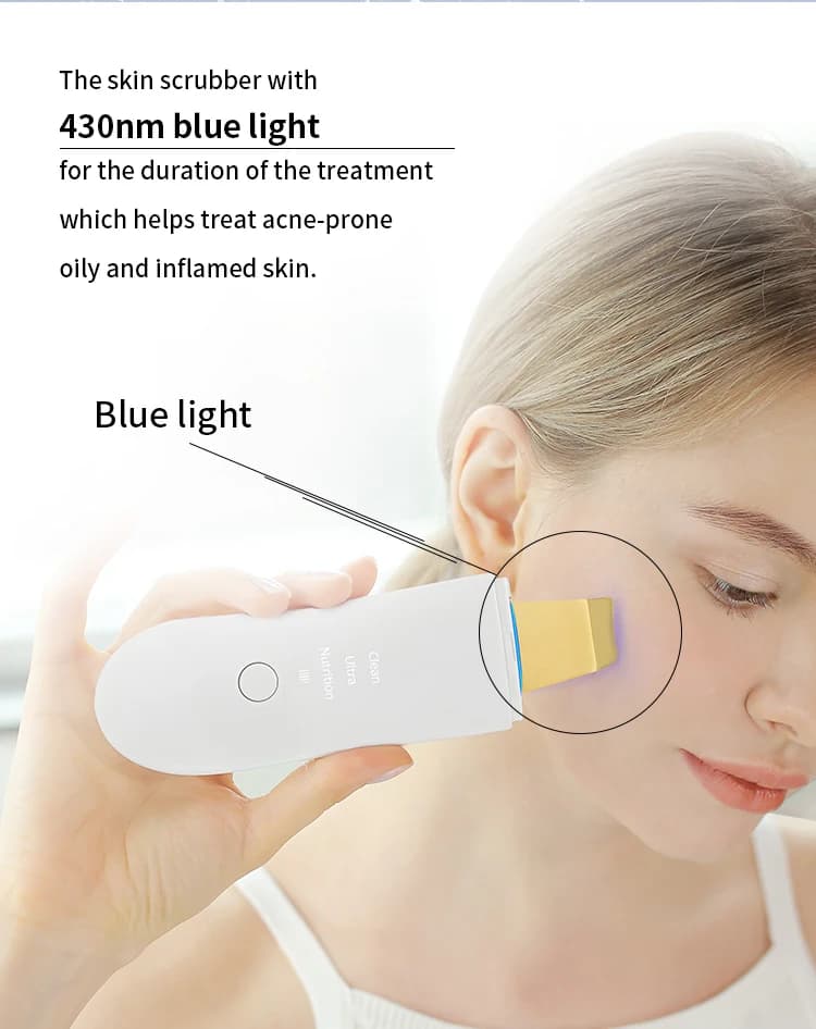 Ultrasonic Skin Scrubber Face Spatula Facial Skin Exfoliator Scraper and Blackhead Remover Pore Cleaner Facial Deep Cleansing