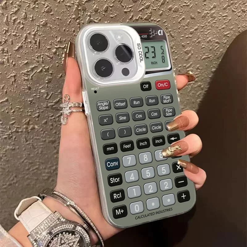Funny Stylish Calculator Pattern Phone Case For iPhone 17 16 15 14 Pro Max 13 12 11 XS 7 8 PlusX XR 16E Shockproof Bumper Cover