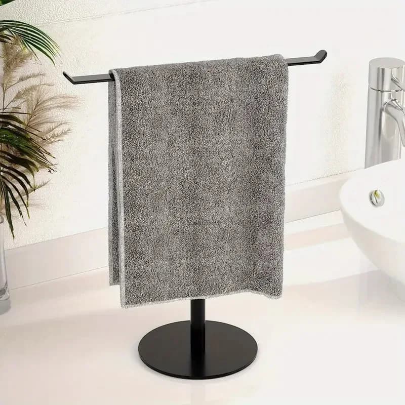 Portasciugamani a T con Base Rotonda/Quadrata per Casa, Hotel e Bagno - Nuovo Design