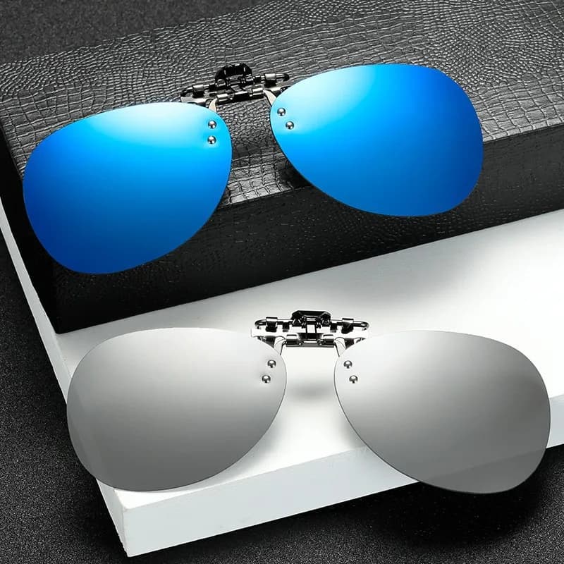 Pilot UV400 Sunglasses Polarized Clips on Sunglasses Man Outdoor Car Driver Anti-reflective Glasses Vintage Glasses FH0809