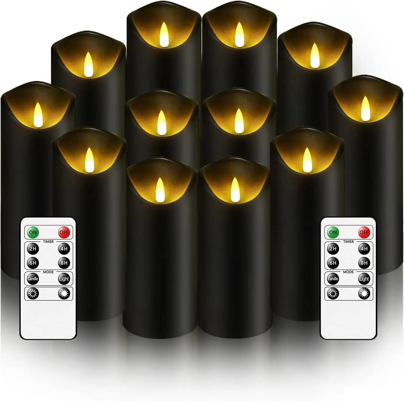Flameless LED Candles with Remote Control and Timer, Set of 12 Realistic Battery Candles with Home Decorating Effect
