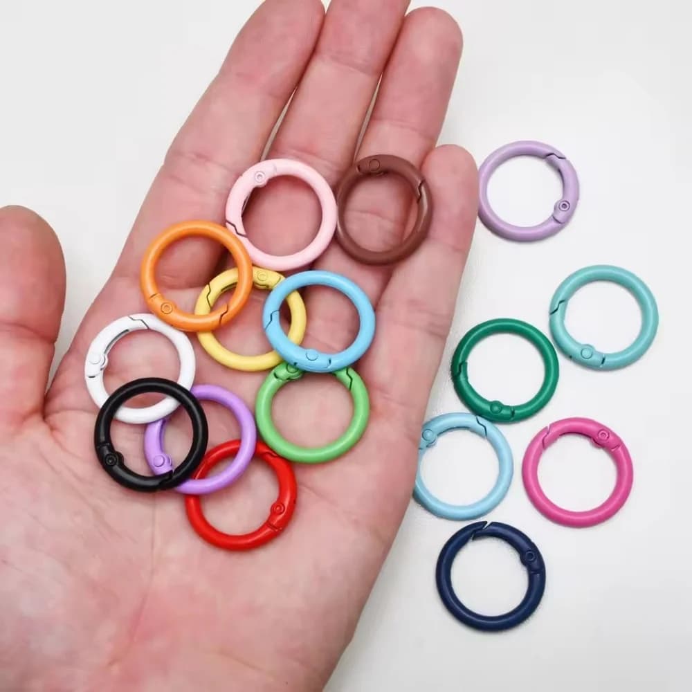 10 Pieces 24mm Alloy Colored Mosques, Round Scatto Hooks for Keychains, Bags, Accessories Fai-da- ♪