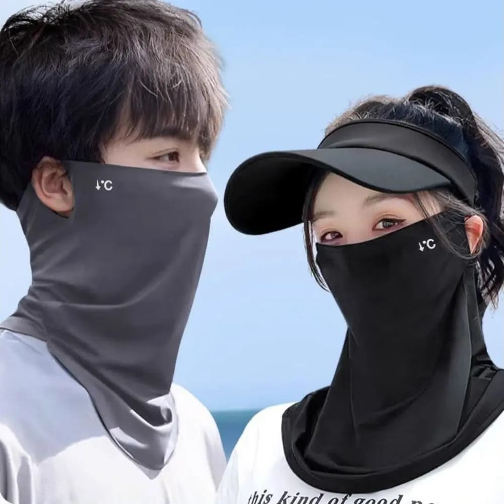 New UPF50+ Ice Silk Mask Neck Protection Quick Drying Sun Protection Mask Polyester Anti-UV Sun Protection Scarf Cycling