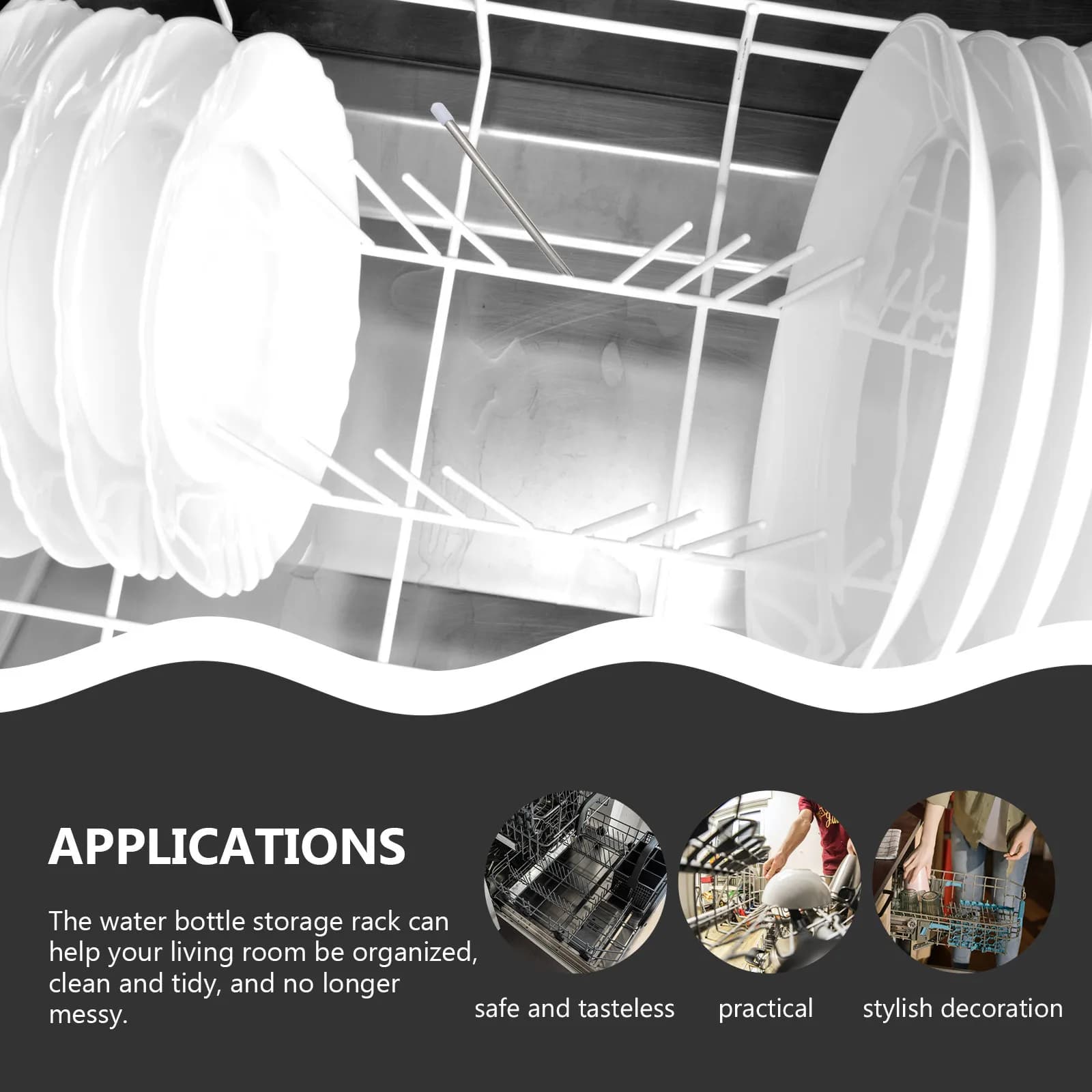 Organizzatore per Bottiglie in Acciaio Inox, Set da 6 Pezzi, Moderno Portabottiglie Salvaspazio per Casa e Sala da Pranzo