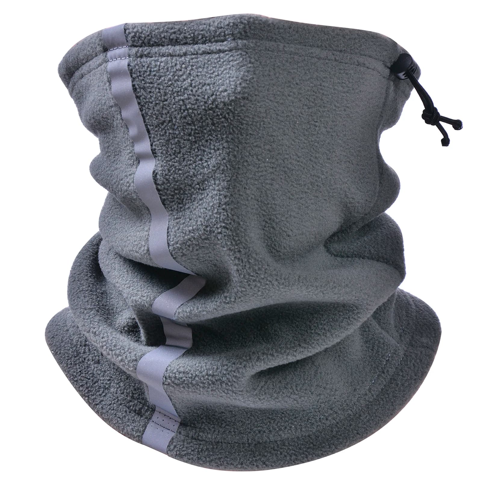 Scaldacollo regolabile in pile polare scaldacollo strisce riflettenti copertura per il viso inverno caldo sciarpa sportiva all'aperto uomo donna sci ciclismo
