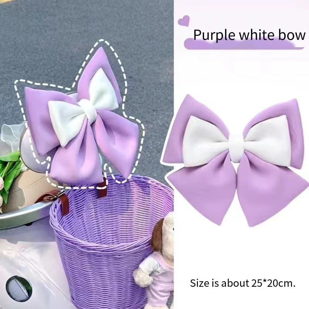 Nice bow to shape helmet with bow Decoration for electric vehicle Helmet Accessories for cloth ribbon with cute bow for electric bike helmet decoration