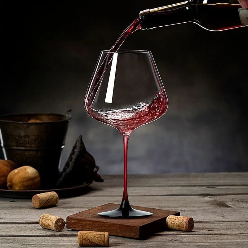 Calice da Vino Rosso con Base Larga, Bicchiere da Vino per Uso Domestico, Lusso Leggero, in Cristallo Senza Piombo