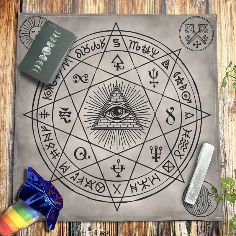 Altare panno gioco da tavolo divinazione stregoneria astrologia Pagan Oracle Card Mat otto occhio tutto-vedente tarocchi tovaglia