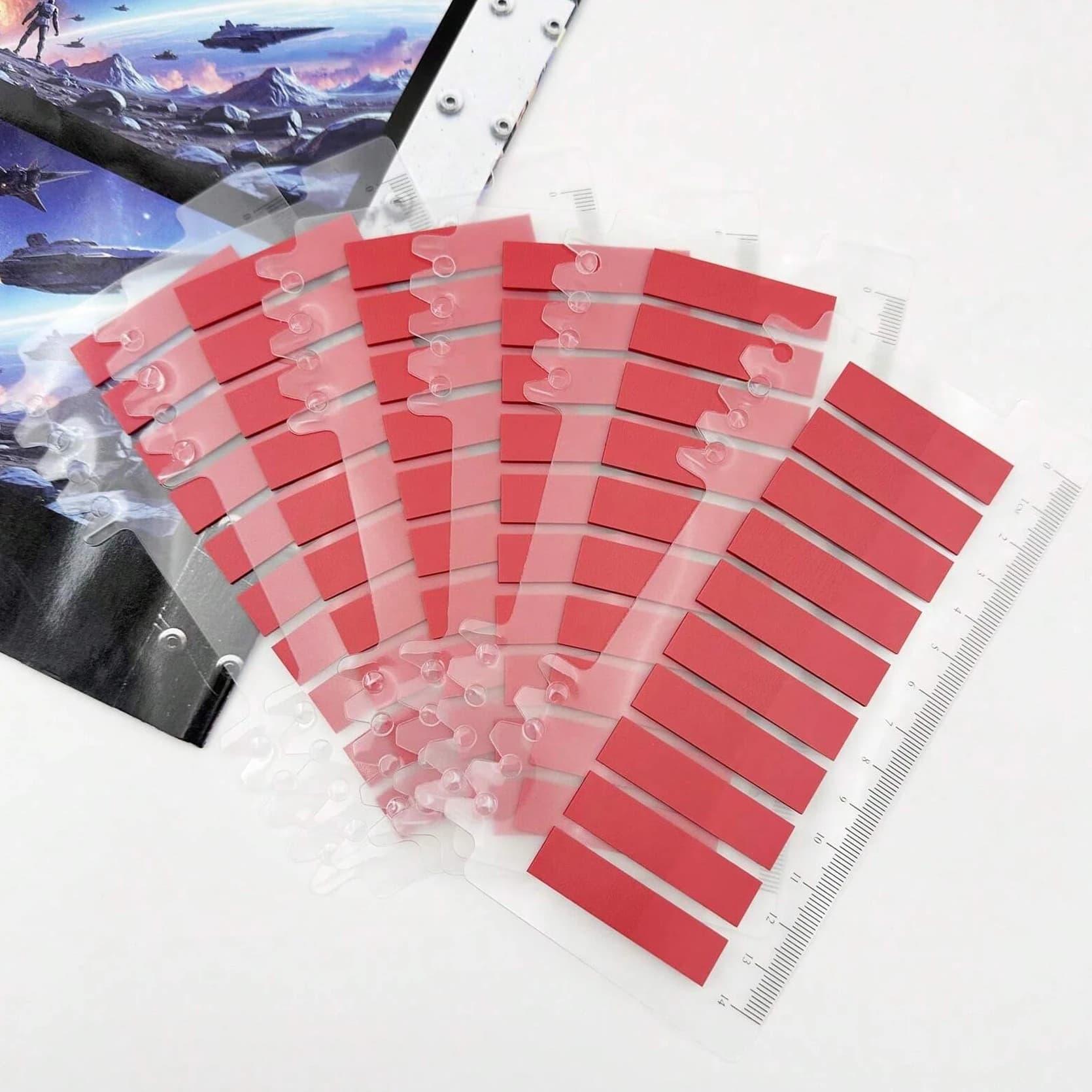 Multicolor Solid Color Loose-Leaf Index Sticky Notes, Self-Adhesive Page Markers with Built-in Ruler,Practical Tabs for Notebook