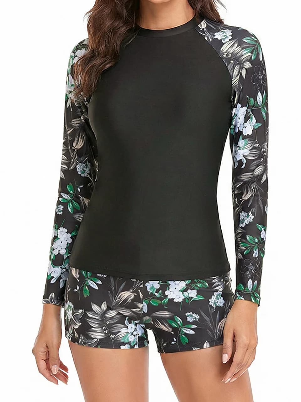 2026 Costume da bagno da surf a maniche lunghe Stampa Costumi da bagno Donna Due pezzi Abbigliamento da sub Bagnanti Costume da bagno Costume da bagno Beachwear Estate